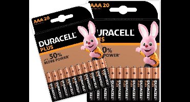 Duracell Plus AAA Alkaline Batterijen - 40 stuks