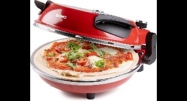 DOMO DO9284PZ My Express Pizza - Pizza Oven - Pizzamaker - Keramische Steen 32 cm diameter - 400°C in 5 minuten - Rood