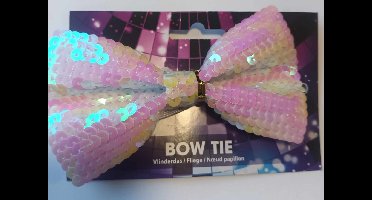 Strikje Met Pailletten - vlinderdas Polyester - Parelmoer