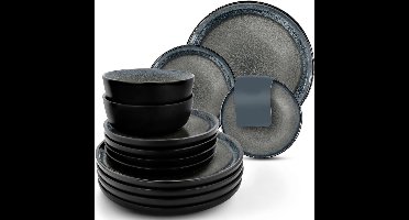 ApexArte® Serviesset 18-delig - Serviessets - Bordenset - Chique Bordenset - Porselein - Grijs