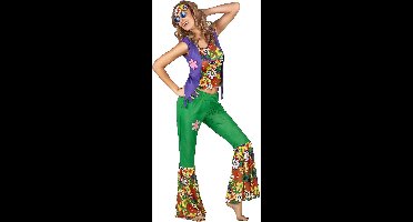 Vegaoo - Veelkleurig hippie Flower Power kostuum voor vrouwen