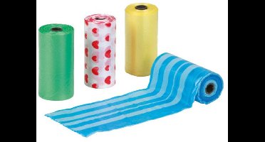 Hondenpoepzakjes gekleurd, 4x20st plastic