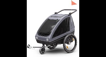 ApexArte® Fietskar Voor Kinderen - Kinderfietskar - Kinderbuggy - Donker Grijs
