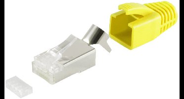 RJ45 krimp connector (STP) voor CAT6/6a/7/7a netwerkkabel (vast/flexibel) - per stuk (3-delig) / geel