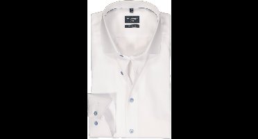 OLYMP modern fit overhemd - popeline - wit - Strijkvrij - Boordmaat: 46