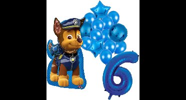 Paw Patrol Chase ballonnen pakket - 58x78cm - Folie Ballon - 6 jaar - Themafeest - Verjaardag - Ballonnen - Versiering - Helium ballon