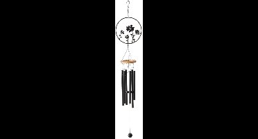 Boltze - Windvanger - Windgong - Metaal - Zwart - Hout - 74x16x10cm