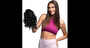 Boland - Pompom zwart Zwart - Volwassenen - Unisex - Cheerleader - Sport