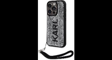 Karl Lagerfeld Reversible Sequins Back Case - Geschikt voor Apple iPhone 14 Pro Max (6.7") - Zwart