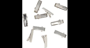 Haarsoires DIY haarspeld recht 2 cm – metalen alligatorspeldjes – zilver – set van 10 - Onderdelen - Zelf Sieraden & Haaraccessoires Maken