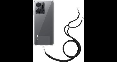 Just in Case hoesje met koord geschikt voor Honor X8a Hoesje met Koord - Flexibele Case - Transparant