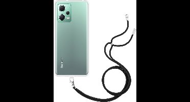 Just in Case hoesje met koord geschikt voor Xiaomi Redmi Note 12 (5G) Hoesje met Koord - Flexibele Case - Transparant