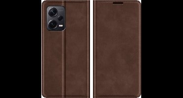 Just in Case hoesje geschikt voor Xiaomi Redmi Note 12 Pro+ 5G - Hoesje met Pasjeshouder - Luxe Book Case - Bruin