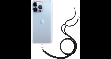Just in Case hoesje met koord geschikt voor iPhone 13 Pro Hoesje met Koord - Flexibele Case - Transparant