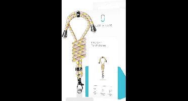 Just in Case telefoonkoord Universeel - Telefoon Koord / Ketting - geschikt voor Telefoonhoesjes - Grijs / Geel