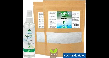 SoLMAG Epsom zout 5 kg (2x2.5 kg) en 200 ml Magnesium Olie van Regenesis magnesium Voordeelpakket - Badzout - Epsom Salt - Magnesiumsulfaat - Bitterzout - Magnesium Olie Spray - Magnesiumolie Voor Spieren