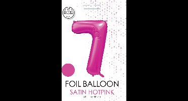 folieballon cijfer 7 mat warm roze metallic