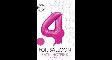 folieballon cijfer 4 mat warm roze metallic