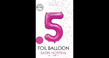 folieballon cijfer 5 mat warm roze metallic