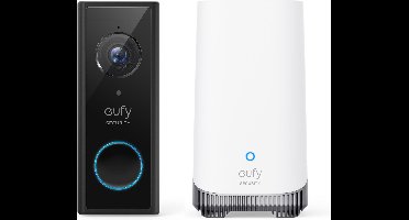 Eufy by Anker Video Deurbel - Draadloze Deurbelset -Zwart en wit- Inclusief HomeBase 3 - WiFi vereist