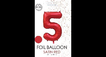 folieballon cijfer 5 mat rood metallic