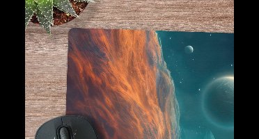 Muismat XXL 120x80 cm - Bureau onderlegger - Bureau mat Bergen - Ruimte - Planeten - Astronaut - Bureaumat - Gaming mousepad xl - Bureaulegger groot - Computer deskmat - Geschikt voor Gaming Muis en Gaming PC set-up