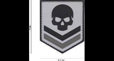 101 Inc Embleem 3D Pvc België Skull Grijs  20029