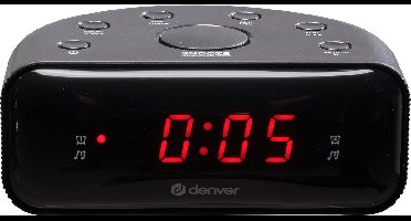 Denver Wekkerradio - Snooze / Slaap Functie - Digitale Wekker - FM Radio - Dual Alarm - CR430 - Zwart