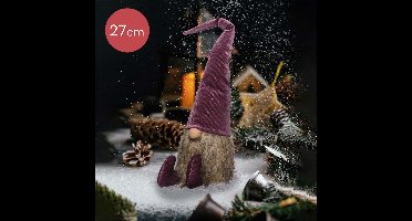 Kerstkabouter paars - 27CM