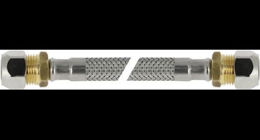 Flexibele aansluitslang - rvs gevlochten - knel x knel - 15 x 12mm - DN8 - lengte 35cm