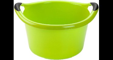 Plastic Forte Afwasbak - Set van 2x stuks - 15L - groen - 42 x 40 x 25 cm - met handvatten - teiltje