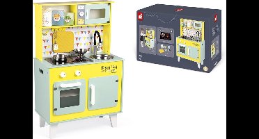 Janod Keuken - Happy Day - Met Licht En Geluid - Inclusief 7 Accessoires Om Meteen Te Spelen - Hoogte Van Het Werkblad: 50 Cm - Geschikt Vanaf 3 Jaar