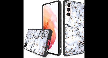 Siliconen Back Cover Hoesje met print geschikt voor Samsung Galaxy A54 | Keramisch Wit | Backcover Beschermhoes Achterkant | Marmer White