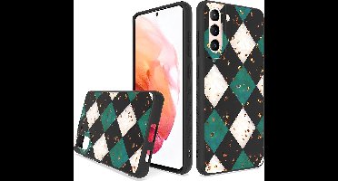 LuxeBass siliconen back cover voor Samsung Galaxy S23 | marmer green print | achterkant bescherming | IP55 | tot 1m valbestendig | telefoonhoesje