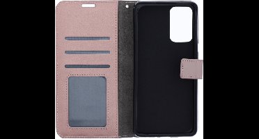 LuxeBass Telefoon Wallet Bookcase voor Oppo A52 / A72 / A92 Portemonnee telefoonhoesje voor Bankpassen Hoesje voor Oppo A52 / A72 / A92-  Kunstleer - Siliconen Houder - Magnetische sluiten- Rosegoud - bookcase - boekhoesje - book case - boek hoesje