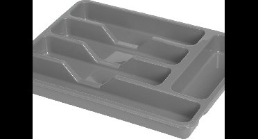 Excellent Houseware Bestekbak/keuken Organizer - 5-Vaks - Grijs - 33,5 x 26,5 x 3,5 cm
