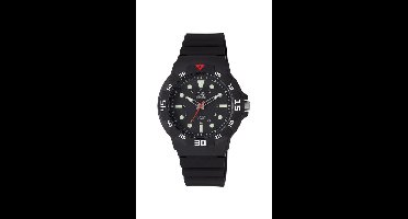 Q&Q VR18J002Y - Horloge - Sport - Analoog - Heren - Mannen - Plastic band - Rond - Cijfers - Kunststof - Zwart - Wit - Groen - 10 ATM