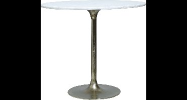 PTMD Luxe marmeren bijzettafel op gouden metalen voet - tafel rond 65 hoogte 52