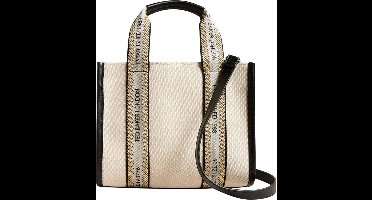 Ted Baker Schoudertas Handtas Georjea Branded Webbing Canvas Small Tote Ecru Crème