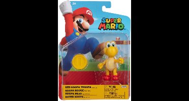 Super Mario actiefiguur - Red Koopa Troopa inclusief munt