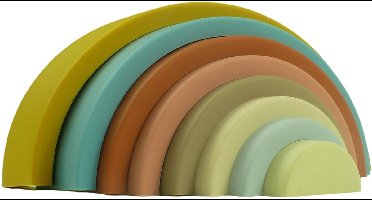 Regenboog Stapelspeelgoed van Siliconen – Open Ended Speelgoed - VintaToys