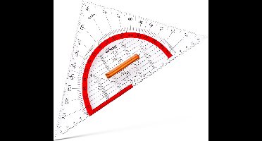 Aristo geodriehoek - GEOCollege - schaalverdeling 22 cm - onbuigzaam - transparant - met greep - AR-23008
