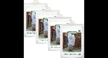 Nature plantenhoes met trekkoord - 5x stuks - H150 x D100 cm - wit - anti-vorst planten beschermhoes