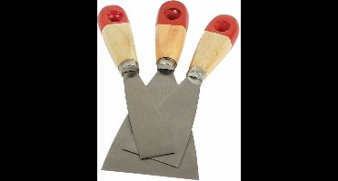 Bruder Mannesmann Plamuurmessen set 3-delig - 30 mm - 50 mm - 80 mm - staal - hout