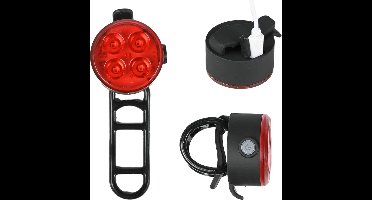 Benson Fietslamp - rood achterlicht - LED - USB oplaadbaar - inclusief clip en kabel