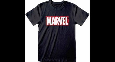 Marvel - Logo Overlay Mens Tshirt - L - Zwart