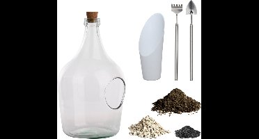 Esschert Design DHZ Set Open Terrarium Fles 3 Liter Transparant