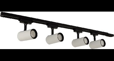 LUTER 1-Fase Railverlichting - GU10 – 100cm – I-vorm - 4 spots - Railsysteem– Wit