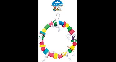 Duvoplus - Speelgoed Voor Dieren - Vogel - Touwring Met Kleurrijke Blokjes 30cm - 1st
