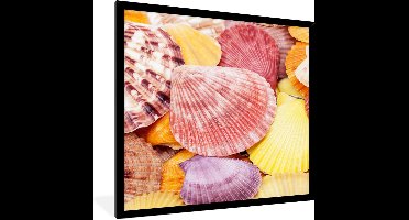 PosterMonkey - Poster - Fotolijst - Kamer decoratie - Schelpen - Poster in lijst - Poster met frame - Muurdecoratie - Geel - Zeester - 40x40 cm - Kader - Posterlijst - Foto in lijst